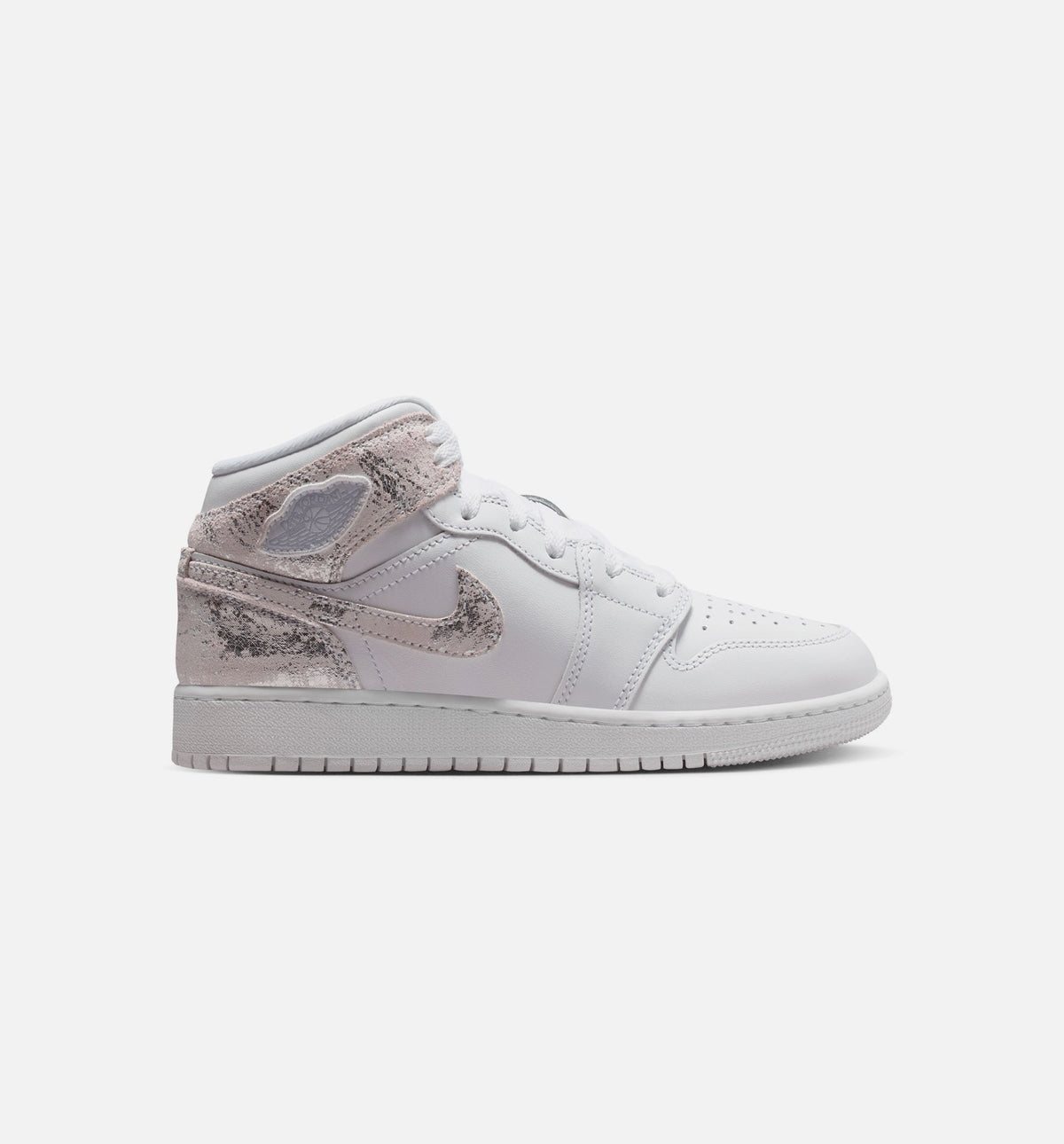 Air Jordan 1 Mid SE GS Sneakers | White/Field Silver