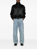 Saint Laurent logo-embroidered satin bomber jacket