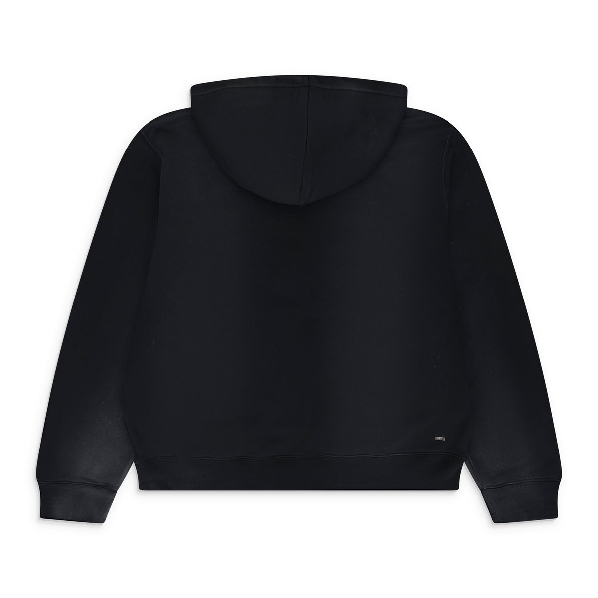 Faded Black Amiri Track Patch-Embellished Hoodie