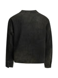 A.PRESSE Engineer collarless multi-pocket denim jacket