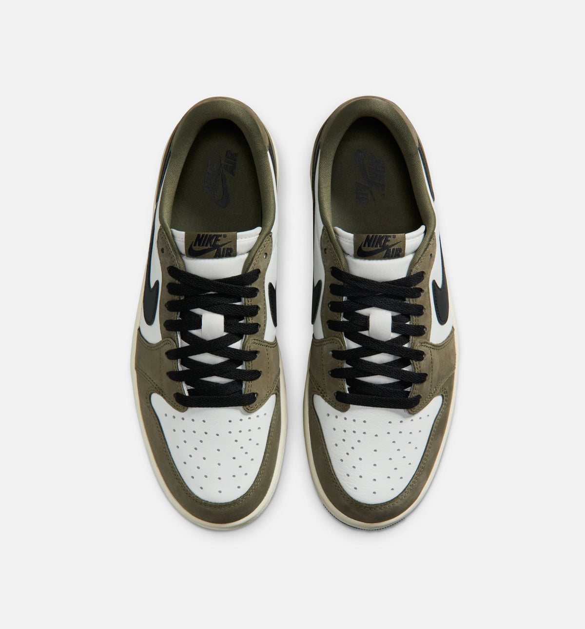 Air Jordan 1 Low OG Men's Lifestyle Shoes - Medium Olive x Summit White