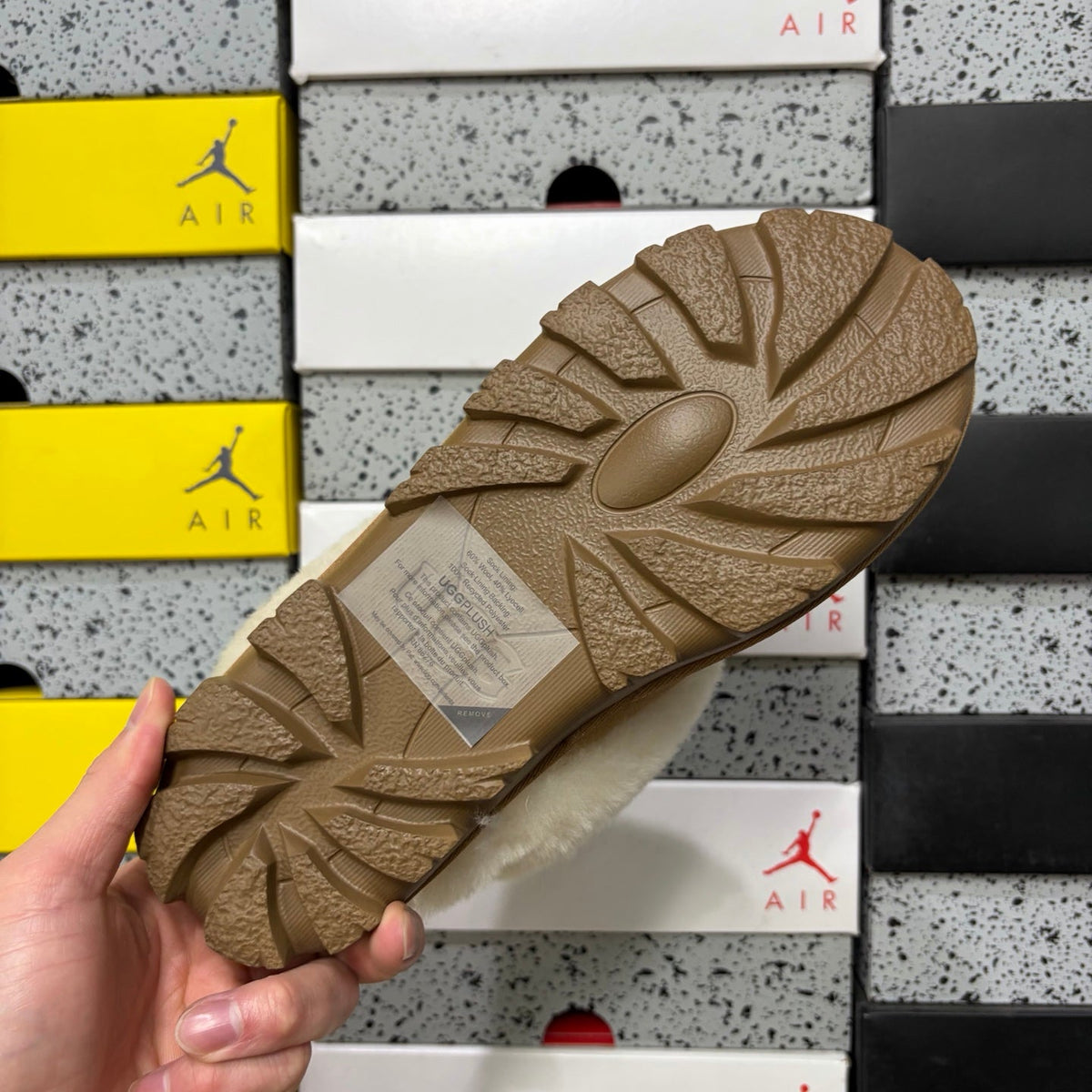 UGG Classic Shearling Clog – Open-Back Suede Mule with Voluminous Cream Shearling Upper on Chestnut Suede Base & Chunky Lug Sole