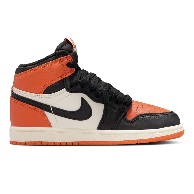 Little Kid's Jordan 1 Retro High OG Black/Black-Sail-Starfish (FD1412 008)