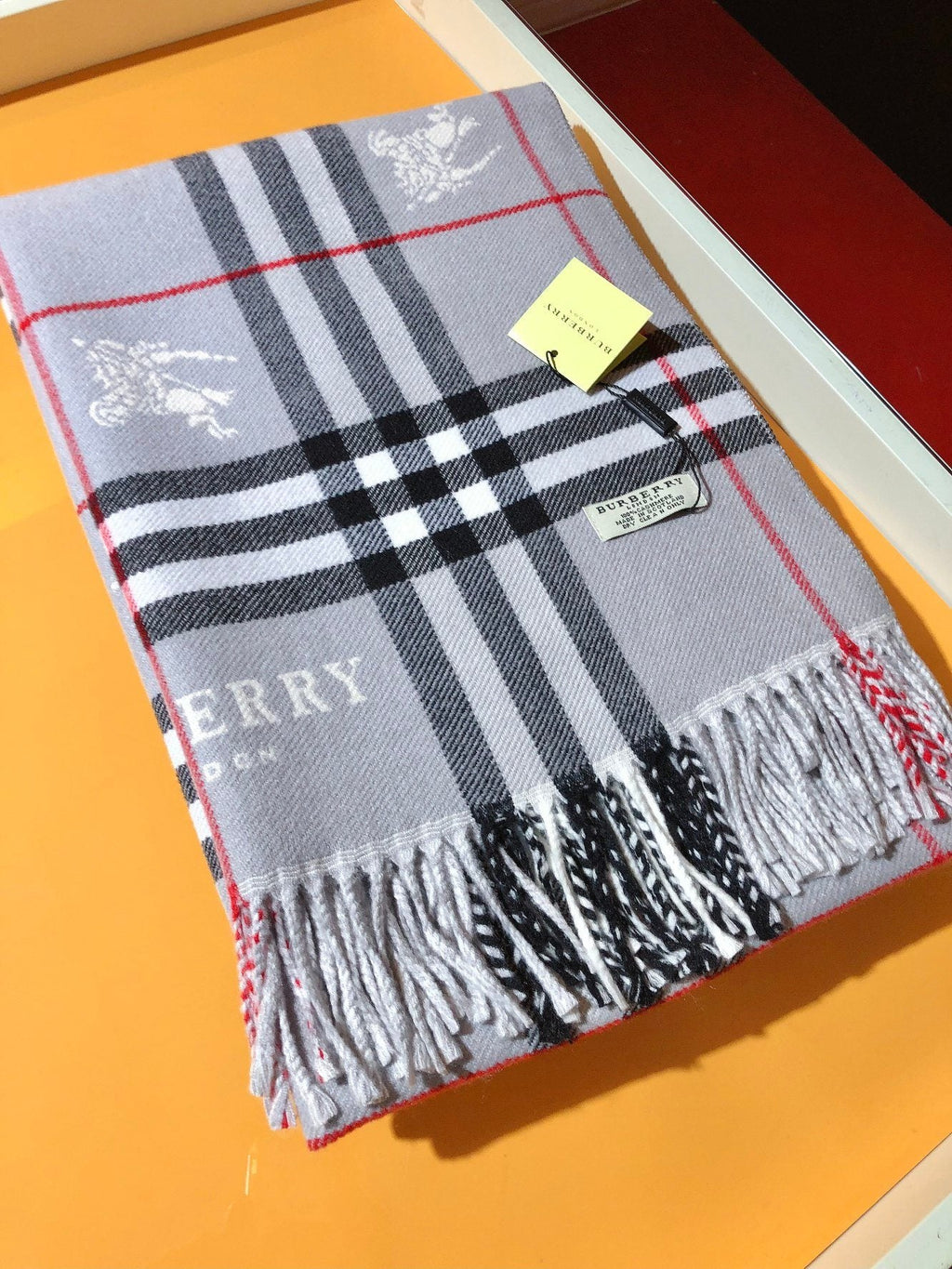 Burberry Plaid Fringed Scarf