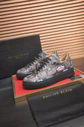 Philipp Plein Graphic Print Low-Top Sneakers - Platform-Style Sole